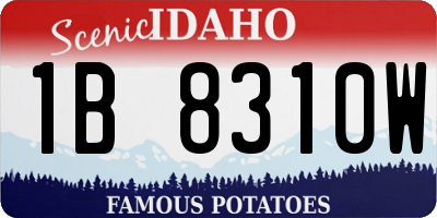 ID license plate 1B8310W