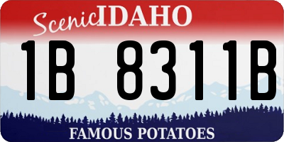 ID license plate 1B8311B