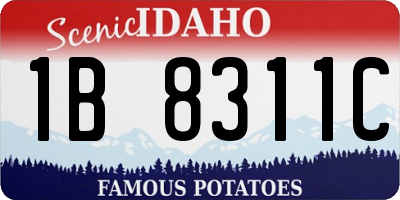 ID license plate 1B8311C
