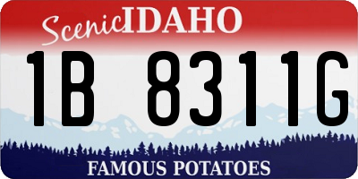 ID license plate 1B8311G