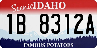 ID license plate 1B8312A