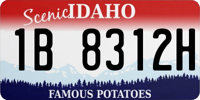ID license plate 1B8312H