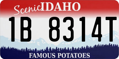 ID license plate 1B8314T