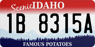 ID license plate 1B8315A