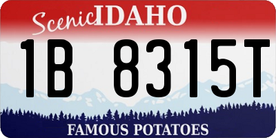 ID license plate 1B8315T
