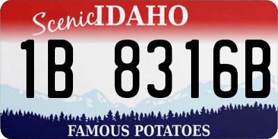ID license plate 1B8316B
