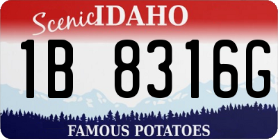 ID license plate 1B8316G