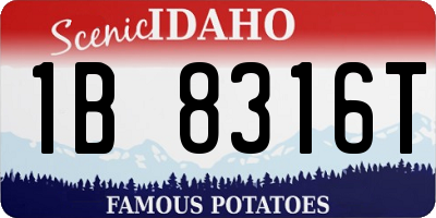 ID license plate 1B8316T