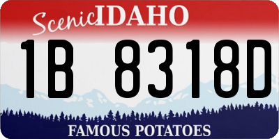 ID license plate 1B8318D
