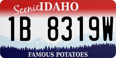 ID license plate 1B8319W