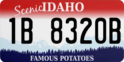 ID license plate 1B8320B