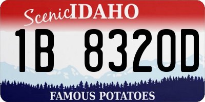 ID license plate 1B8320D
