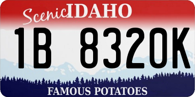 ID license plate 1B8320K