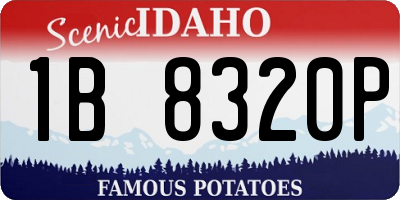 ID license plate 1B8320P
