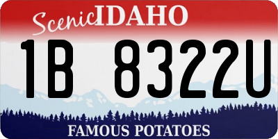 ID license plate 1B8322U