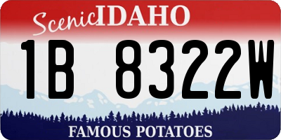ID license plate 1B8322W