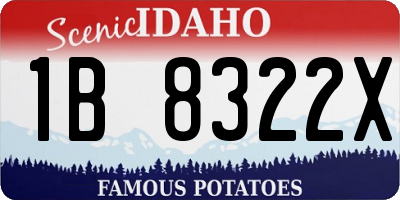 ID license plate 1B8322X