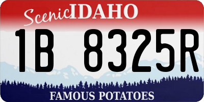 ID license plate 1B8325R