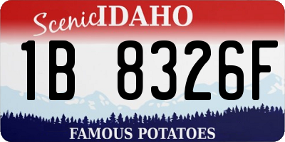 ID license plate 1B8326F