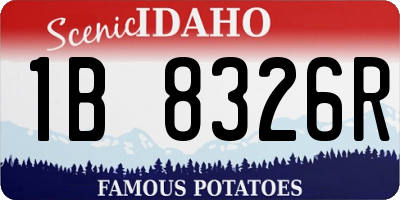 ID license plate 1B8326R