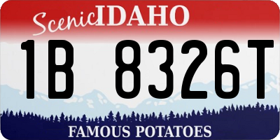 ID license plate 1B8326T