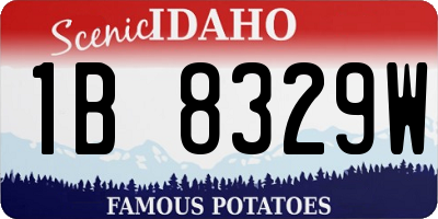 ID license plate 1B8329W