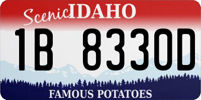 ID license plate 1B8330D