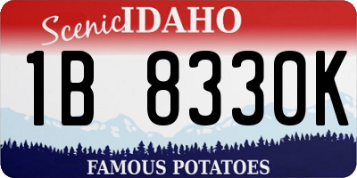 ID license plate 1B8330K
