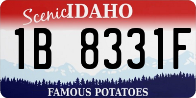 ID license plate 1B8331F