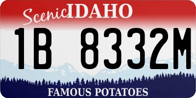 ID license plate 1B8332M