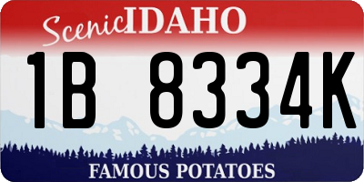 ID license plate 1B8334K