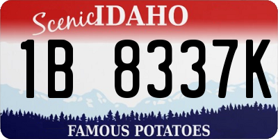 ID license plate 1B8337K