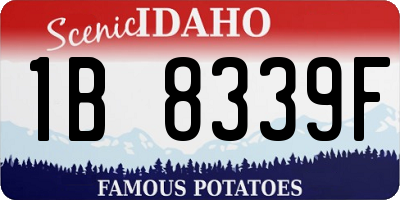 ID license plate 1B8339F