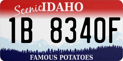 ID license plate 1B8340F