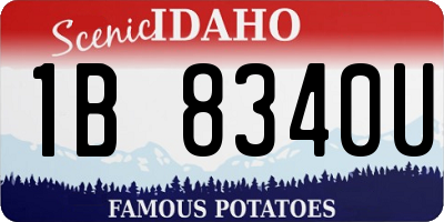 ID license plate 1B8340U