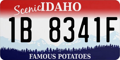 ID license plate 1B8341F