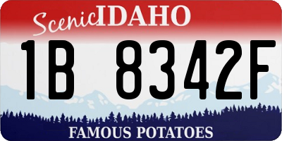 ID license plate 1B8342F