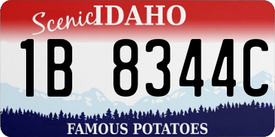 ID license plate 1B8344C