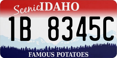ID license plate 1B8345C