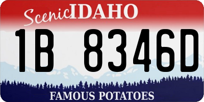 ID license plate 1B8346D