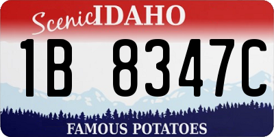 ID license plate 1B8347C