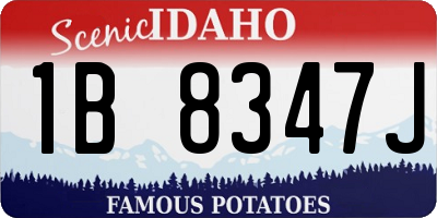 ID license plate 1B8347J