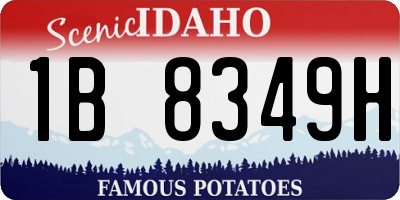ID license plate 1B8349H
