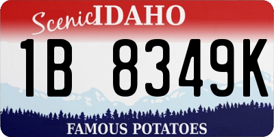 ID license plate 1B8349K