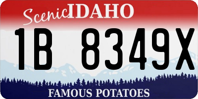 ID license plate 1B8349X