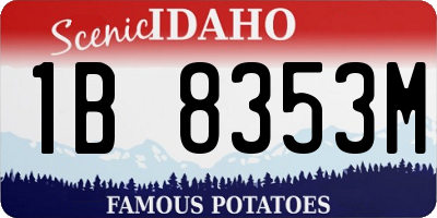 ID license plate 1B8353M