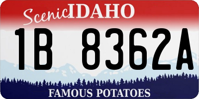 ID license plate 1B8362A