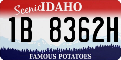 ID license plate 1B8362H