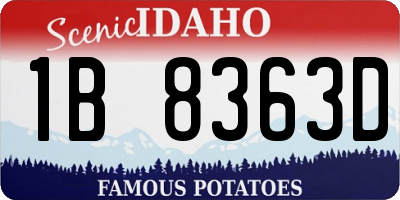 ID license plate 1B8363D