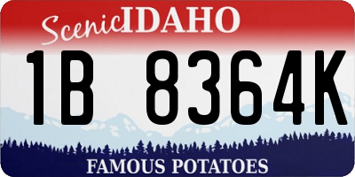 ID license plate 1B8364K
